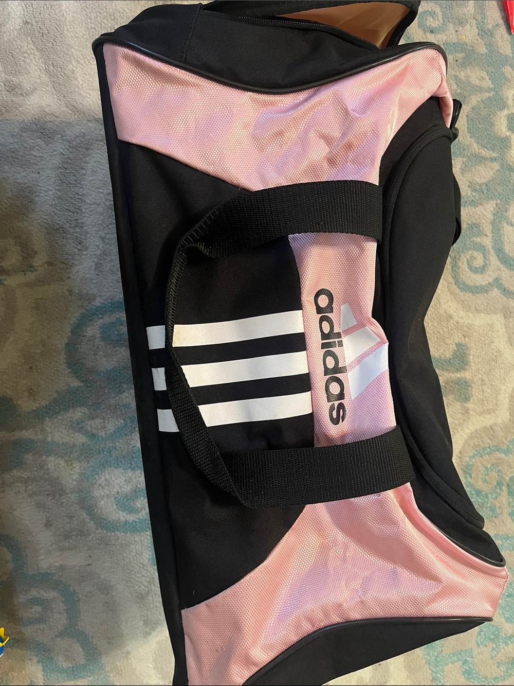 Adidas Pink and Black Duffel Gym Bag